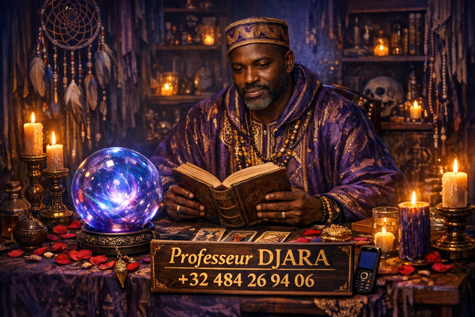 Contacter le Professeur Djara, marabout voyant en Belgique